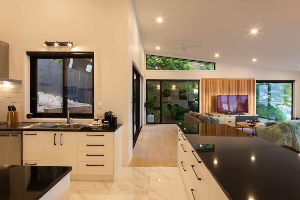 Kitchen 1 in the main house is super roomy, perfect for your Queenstown luxury accommodation