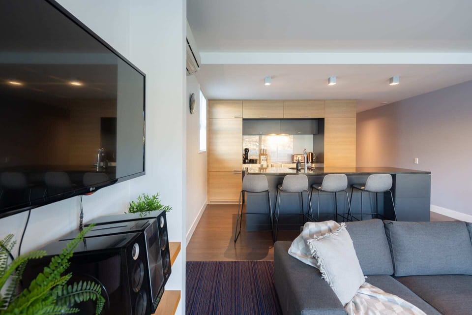 A large TV for relaxing evenings at your luxury escape in Queenstown