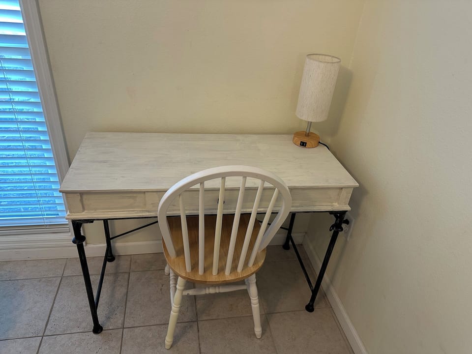 Work area for zoom or teams calls.