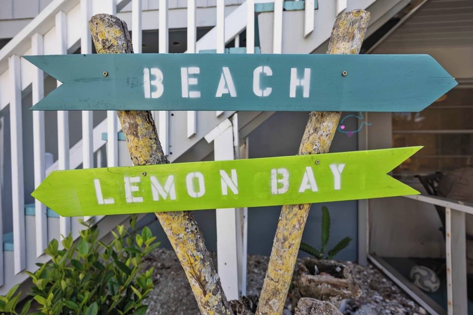 The beach is a three minute walk and Lemon Bay and our dock is even closer.
