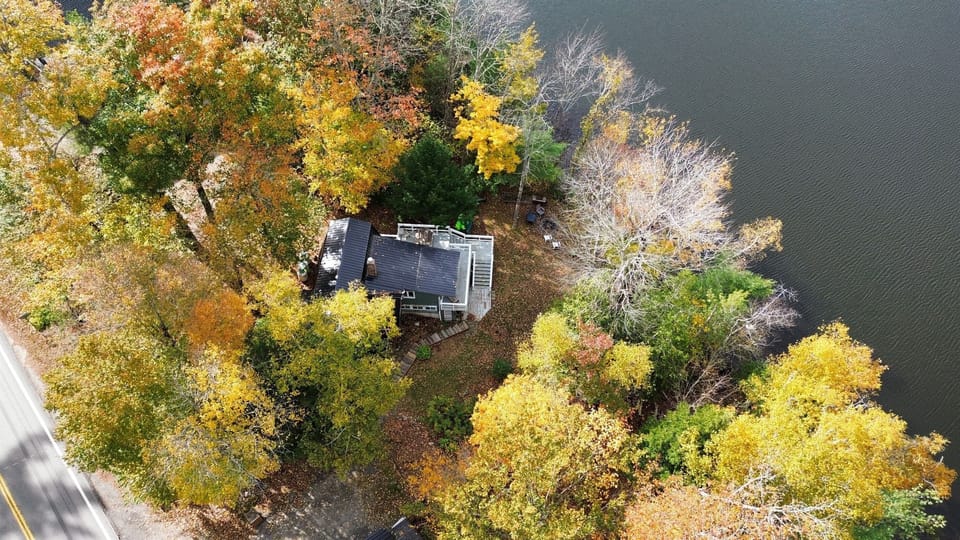 Aerial top view of the property