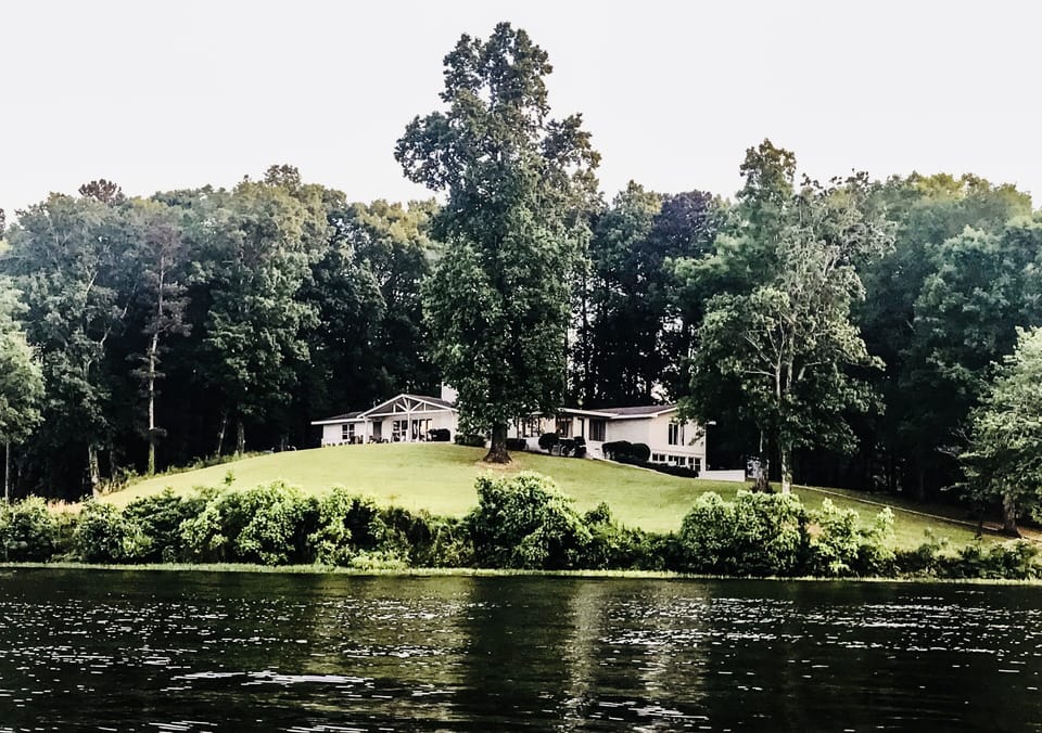 View from the lake looking back at house.