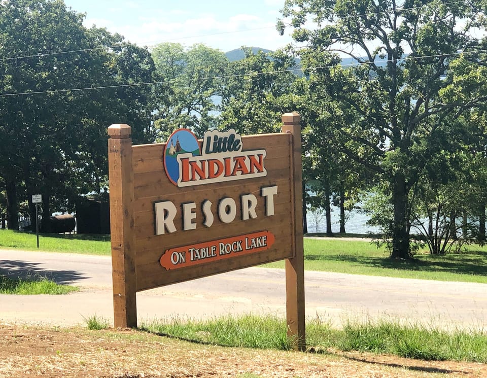 Located at Little Indian Resort on the lake. 