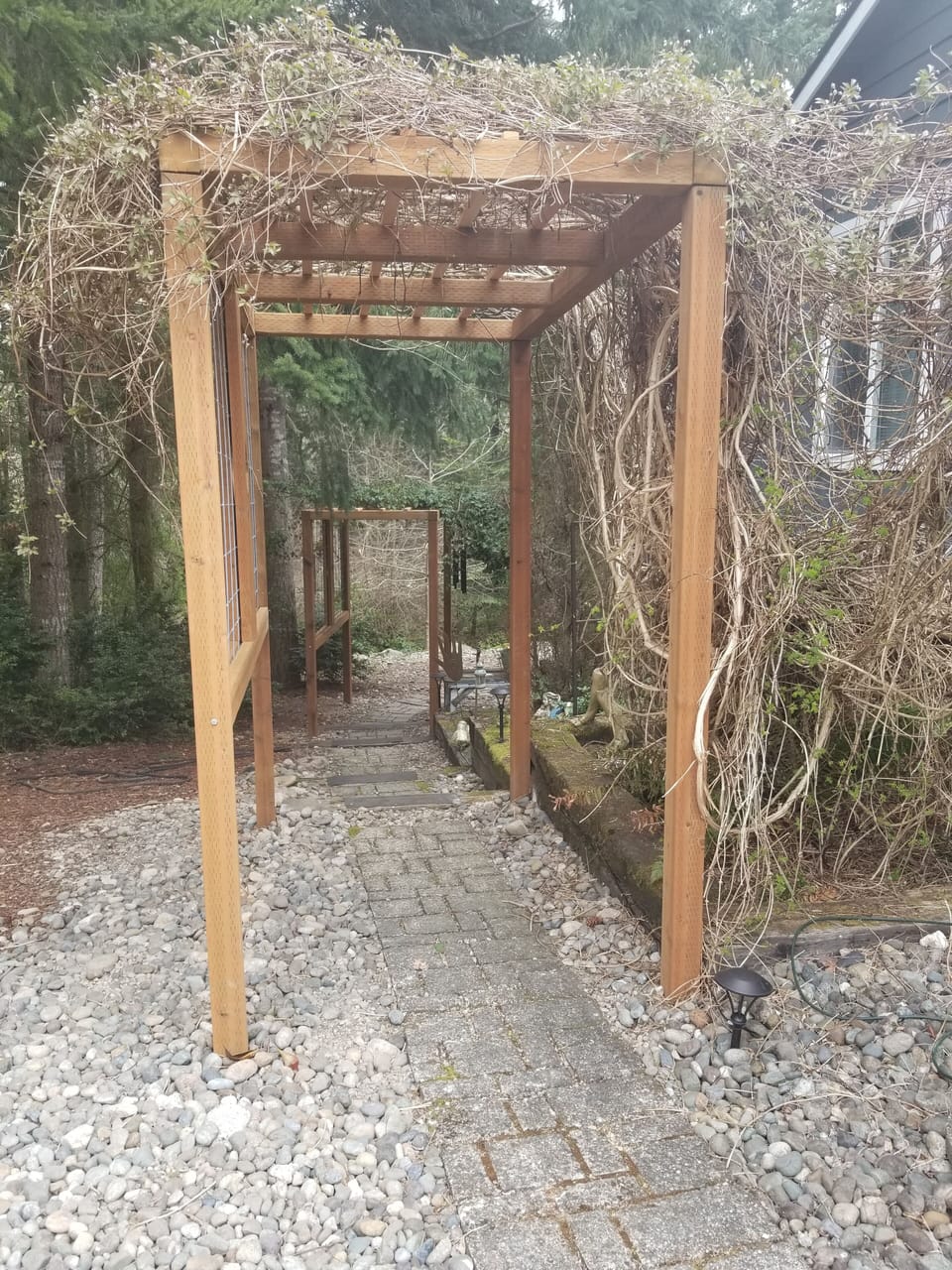 walk from private parking pad to entrance