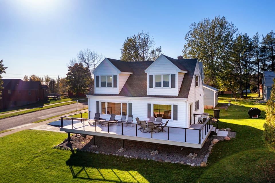 Welcome to our home & brand new 14x44' deck w/panoramic views of Lake Superior
