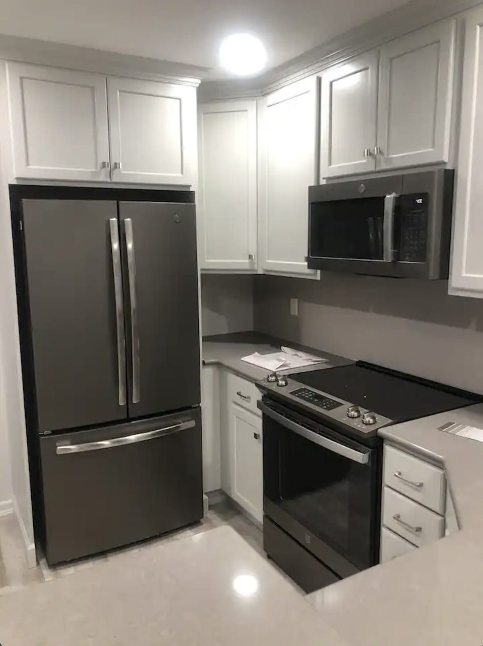 Just renovated kitchen with all new cabinets, counters and appliances