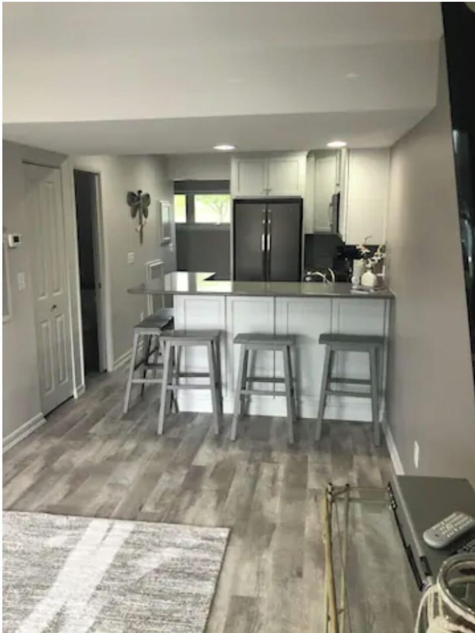 Looking back at the kitchen from the living room.