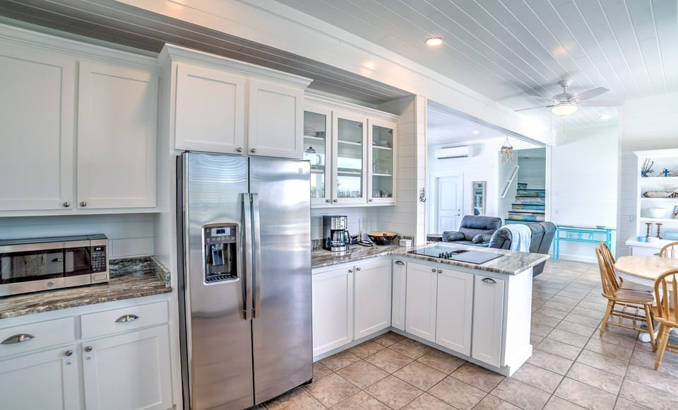 New stainless steel appliances in your chef kitchen. 