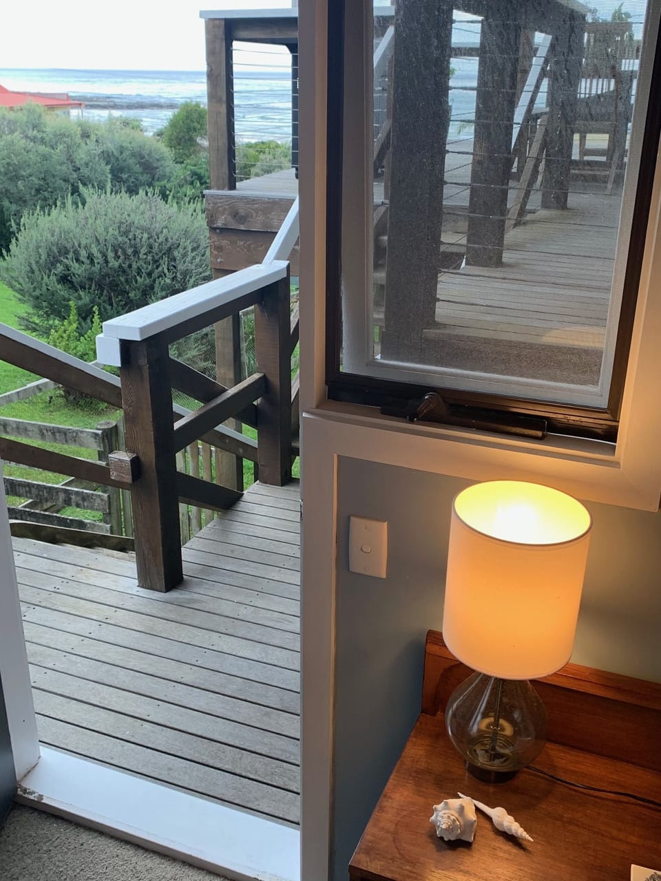 Direct access to the ocean facing deck from the master bedroom.