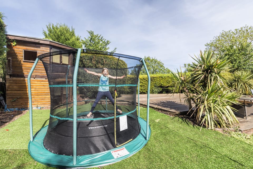 10ft sunken trampoline for safe play with the kids.