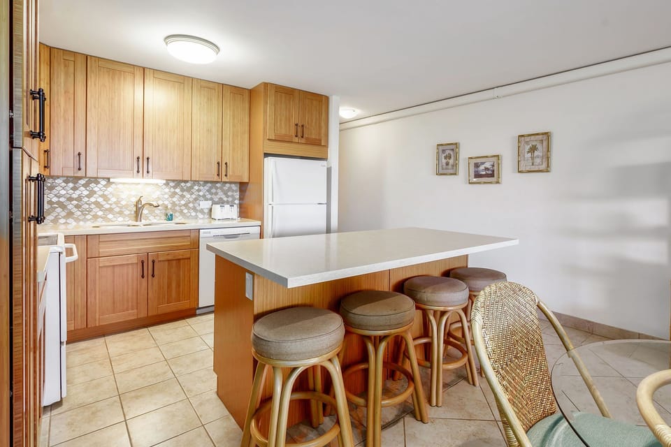 Bar stools add multiple seating options