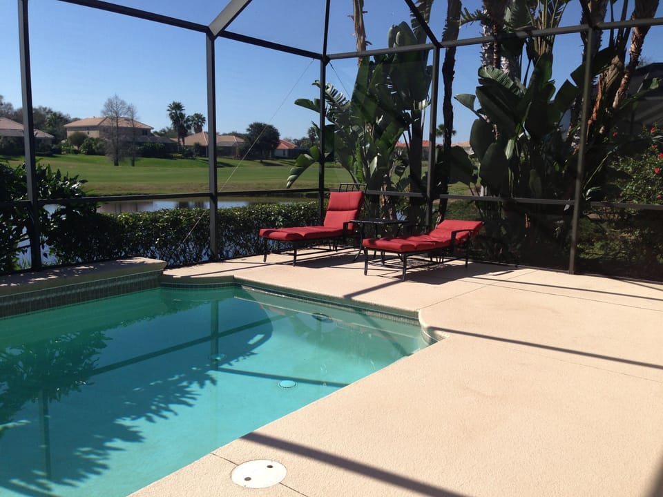 Lanai with inground pool