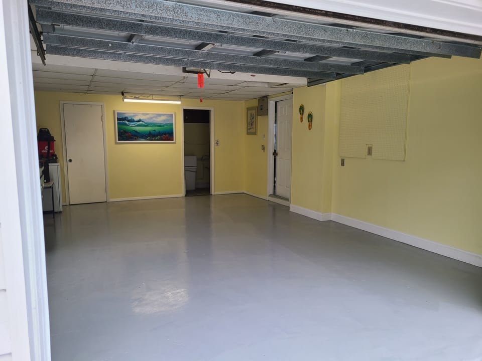garage - where washer, dryer, and second small bathroom is located. 