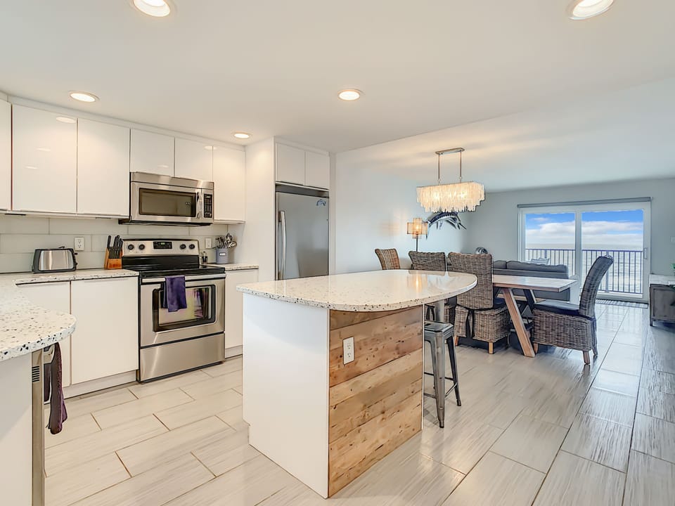 Fully equipped kitchen space for all your cooking needs.