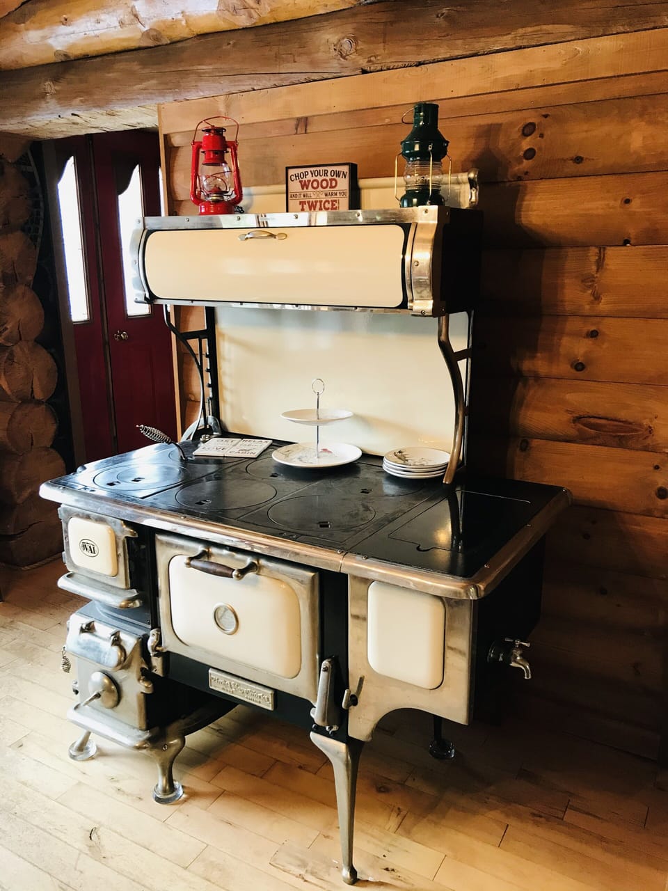Old fashioned cook stove in dining room ((display only)