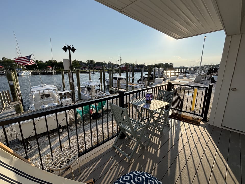 Back deck of condo.