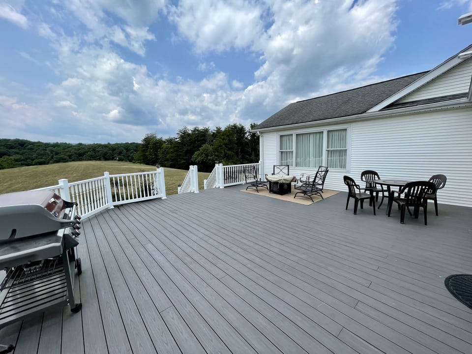 Enjoy the endless panoramic views from the deck.