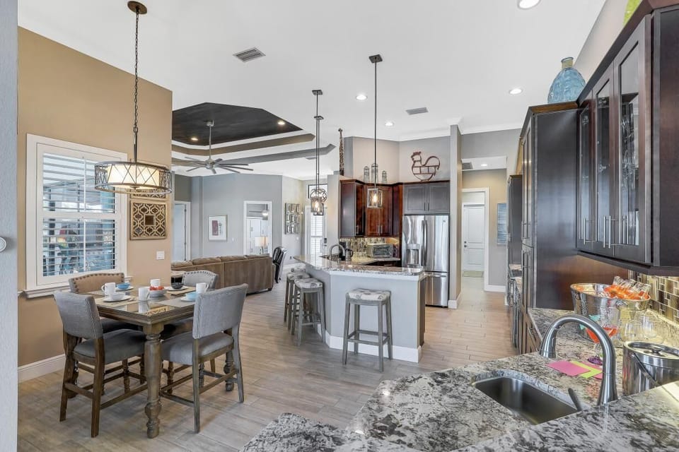 View of the oversized Kitchen with additional wet bar area for entertaining friends and family