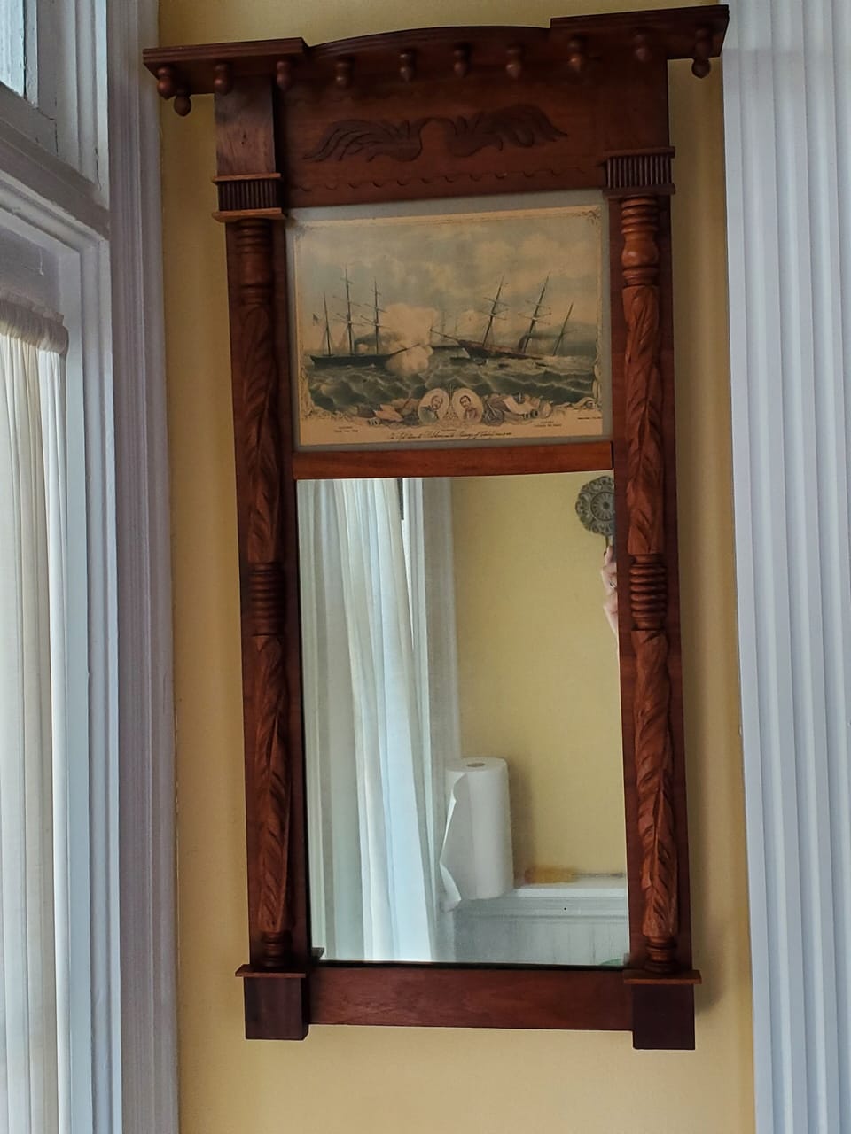 Historic mirror at front door