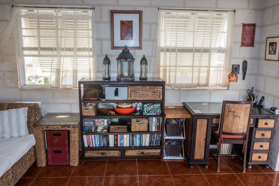 work space, library, Bose bluetooth speaker