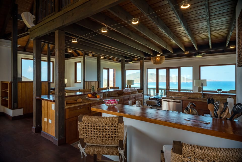 View across the sunken kitchen
