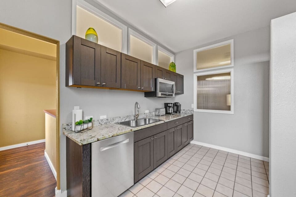 Fully stocked kitchen for extended stays