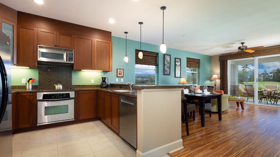 Open concept kitchen with easy access to the dining area