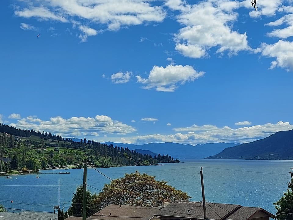 View to Kelowna bridge and Okanagan Mtn. Park