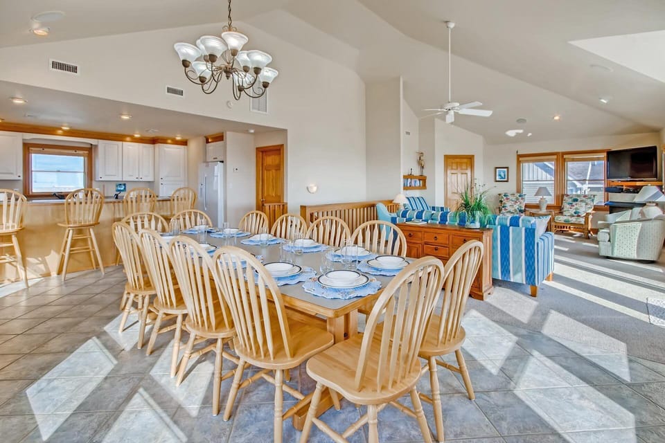 Gather everyone in the dining area to relive the day's memories or discuss tomorrow's plans.
