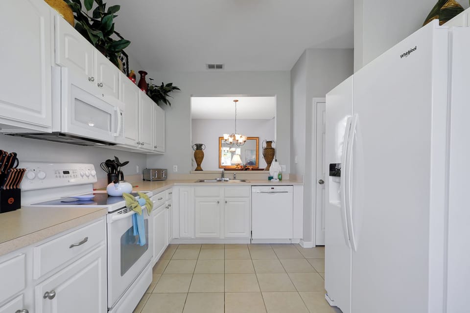 Well-equipped kitchen including new refrigerator and dishwasher