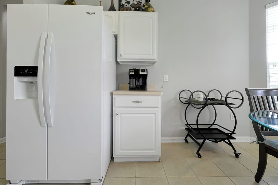 Fun Mickey coffee cart in the kitchen!