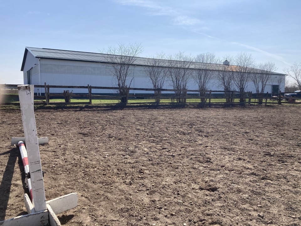 Our sand outdoor is next to our large indoor ring. 