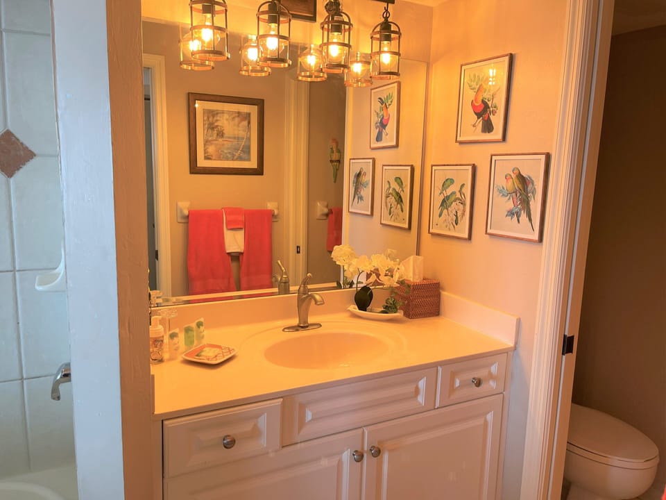Vanity area w/ separate water closet.