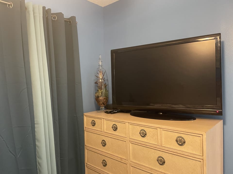 Large screen tv in bedroom 