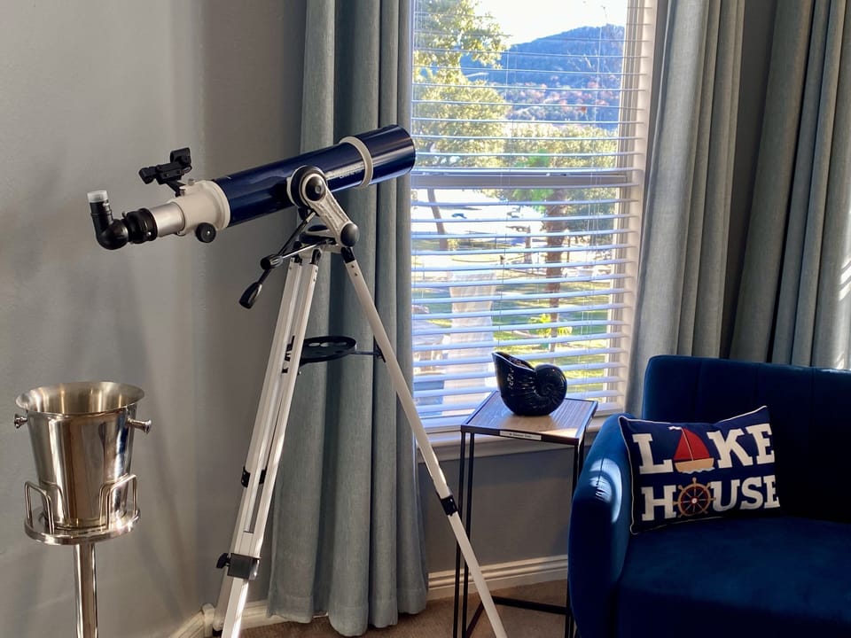 View the Heavenly Stars and Moon with the Noble Lake House Telescope.