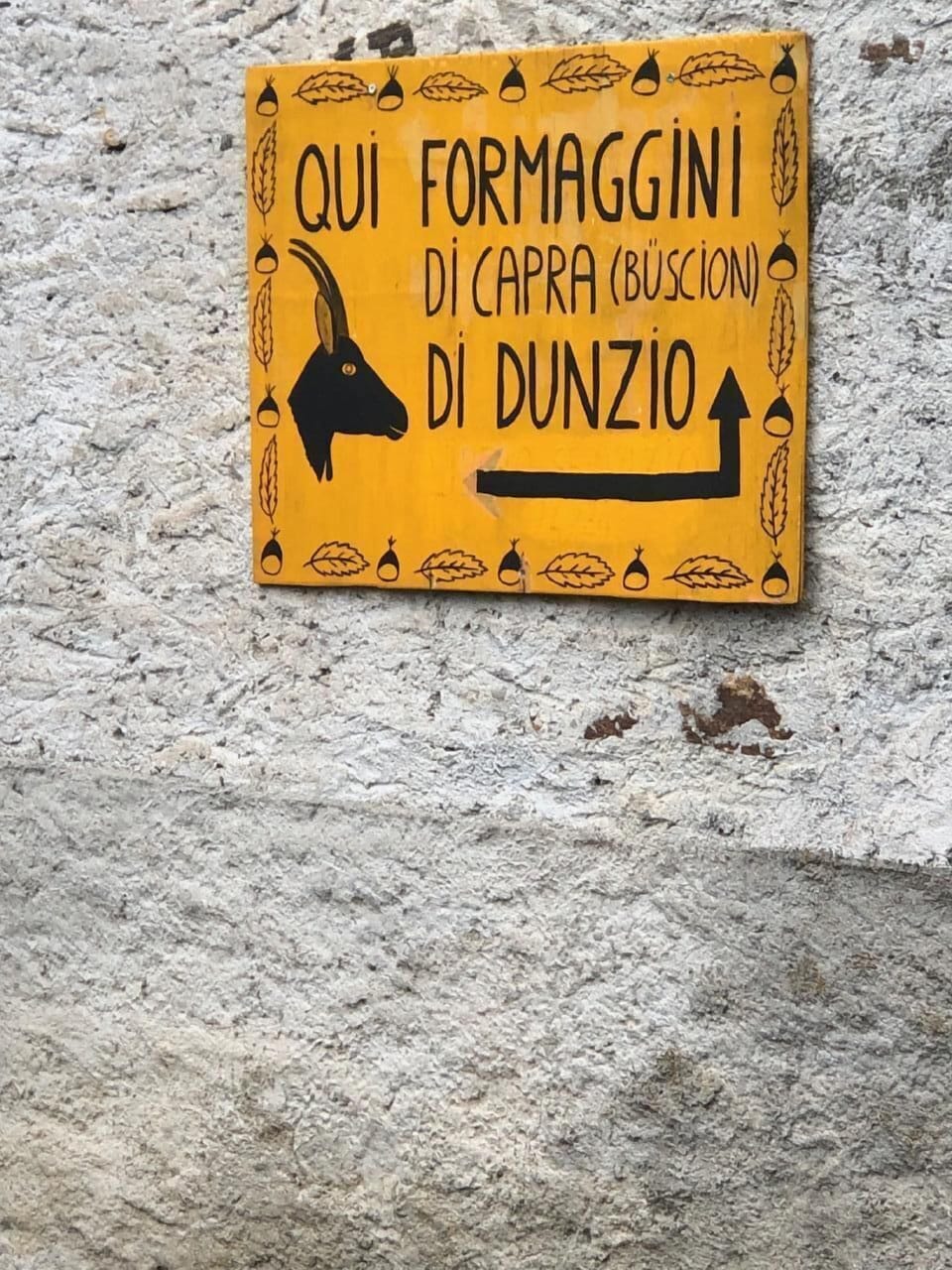 Goat's cheese in the nearby town Aurigeno 1 km