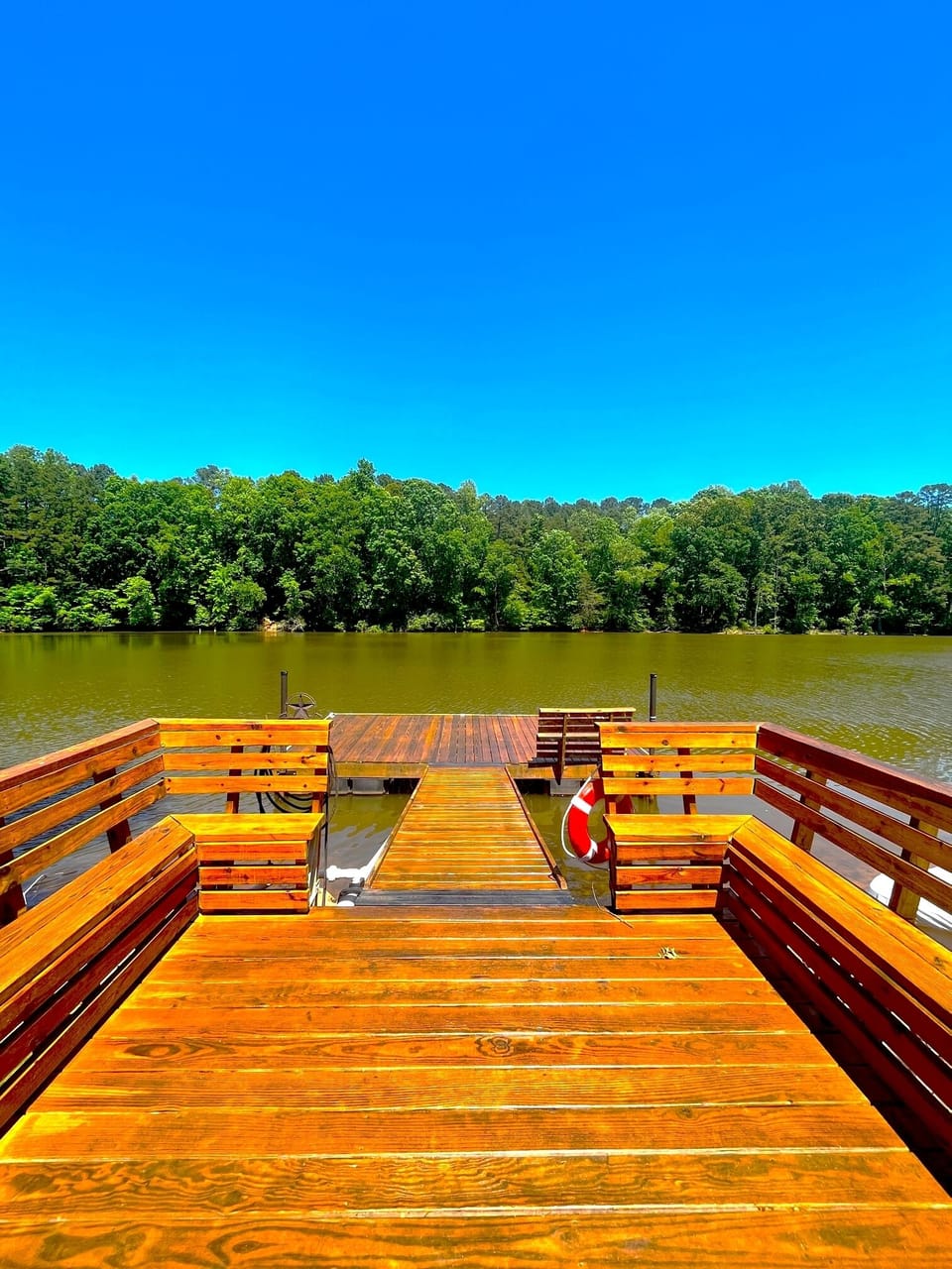 Large dock with space enough for at least 2 boats.