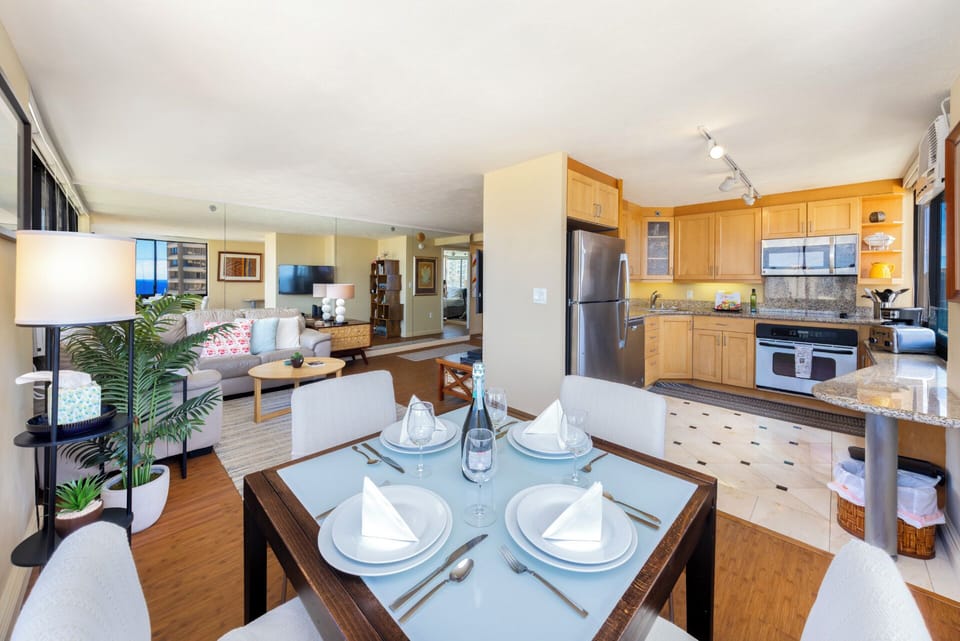 Dining room & Kitchen - Open floor plan provides for easy movement between interior spaces.