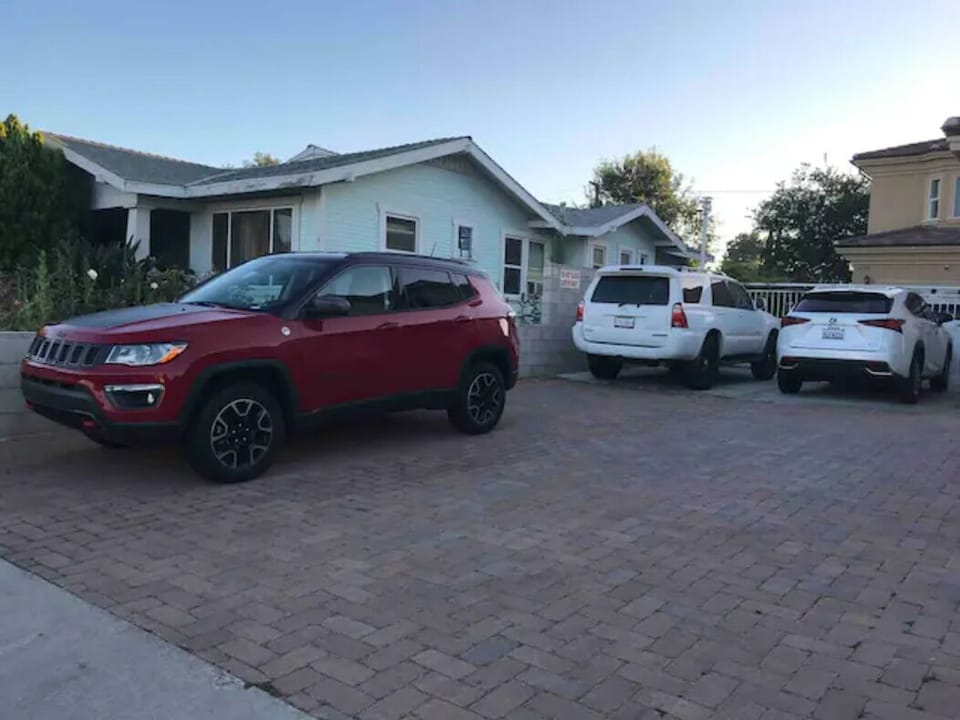 You can park in front of the gate, next to the wall or after the 1st car.
