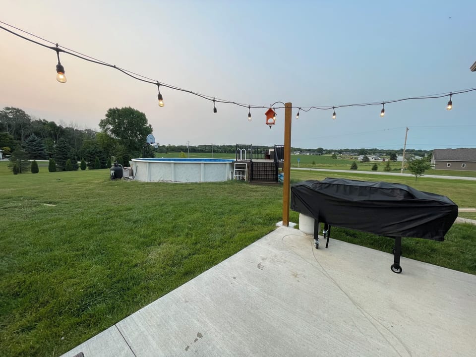Pool with brand new deck and Blackstone grill