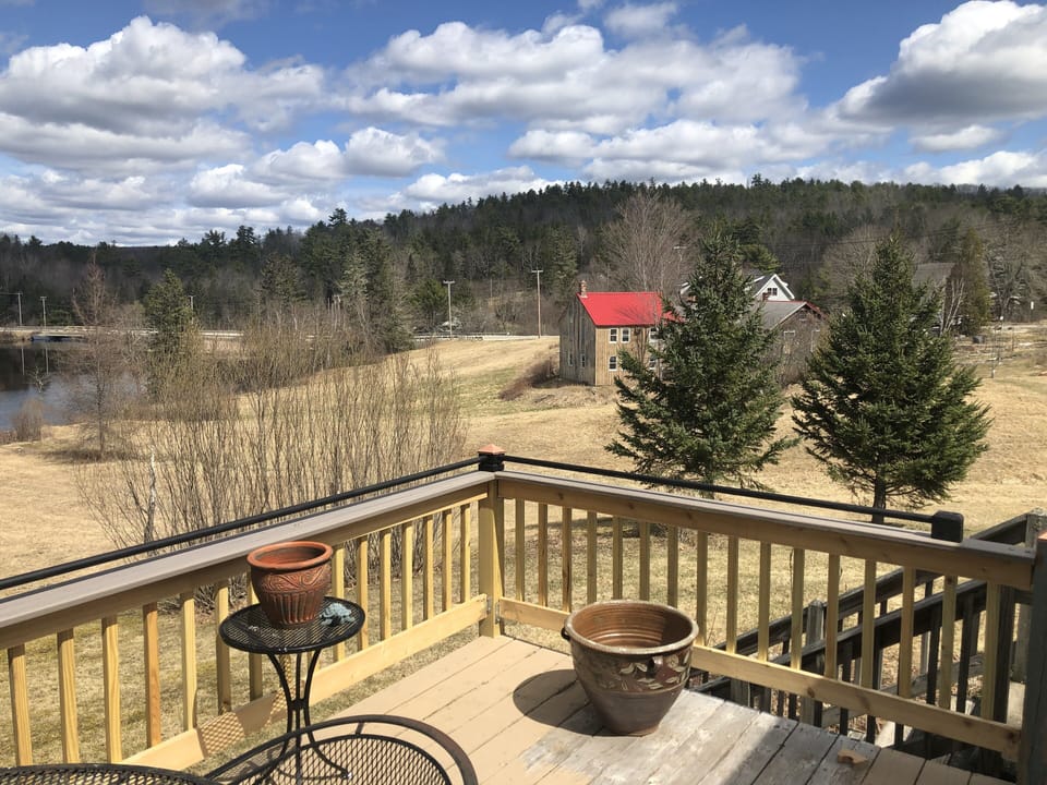 View of Hog Bay and neighboring Hog Bay Pottery, from back deck