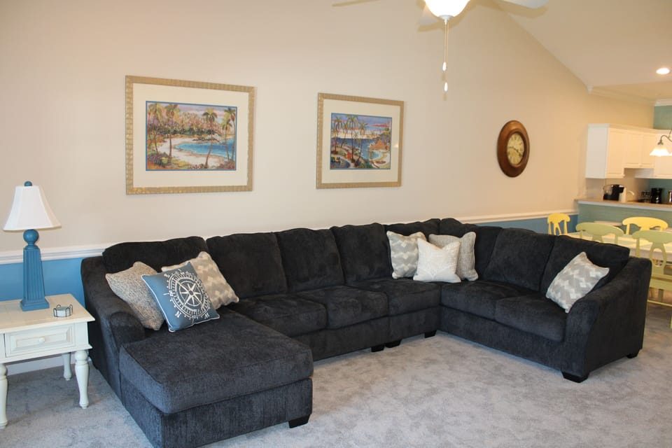 New couch in the living room.