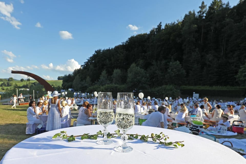 Outdoor banquet area