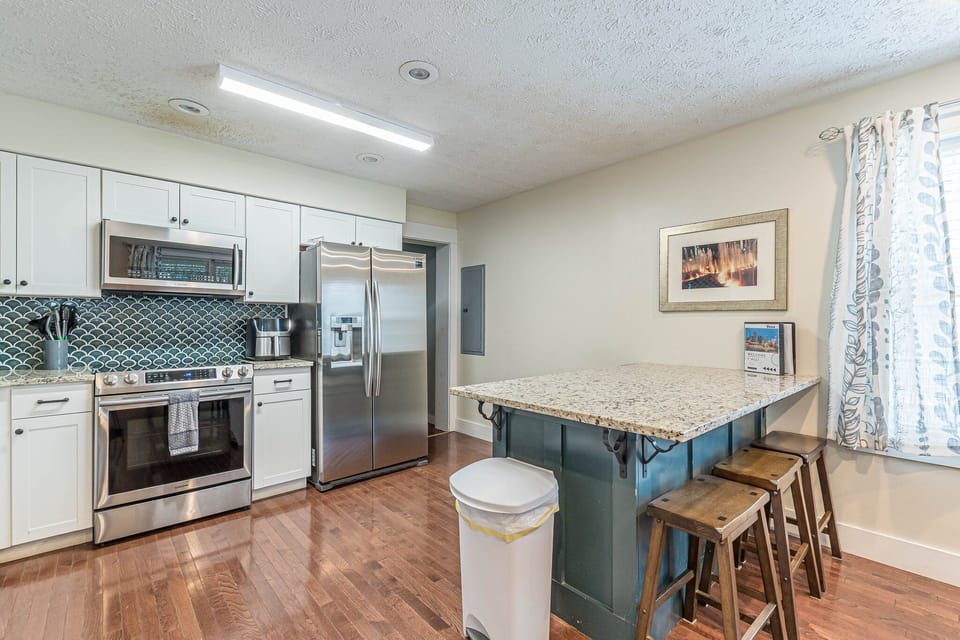 The kitchen is open format