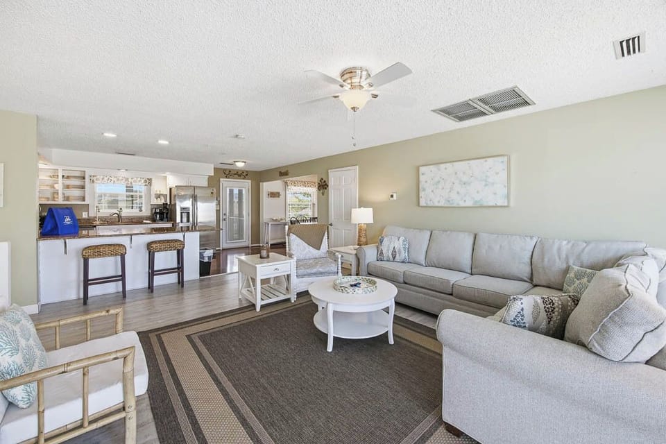 Top-Level Living Room with Deck Access