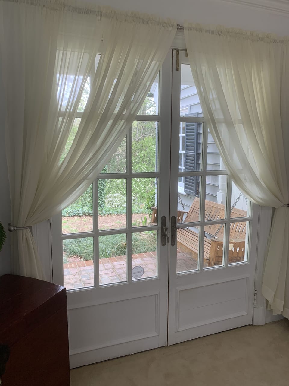 Private porch off of master bedroom 