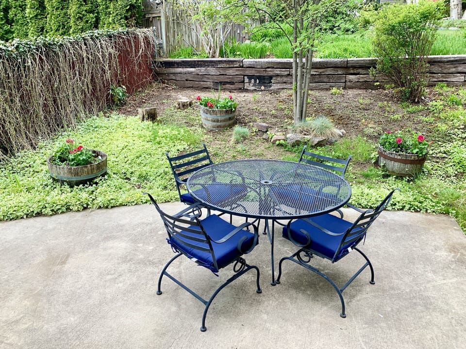 Relax on the patio with morning coffee or glass of wine at the end of your day