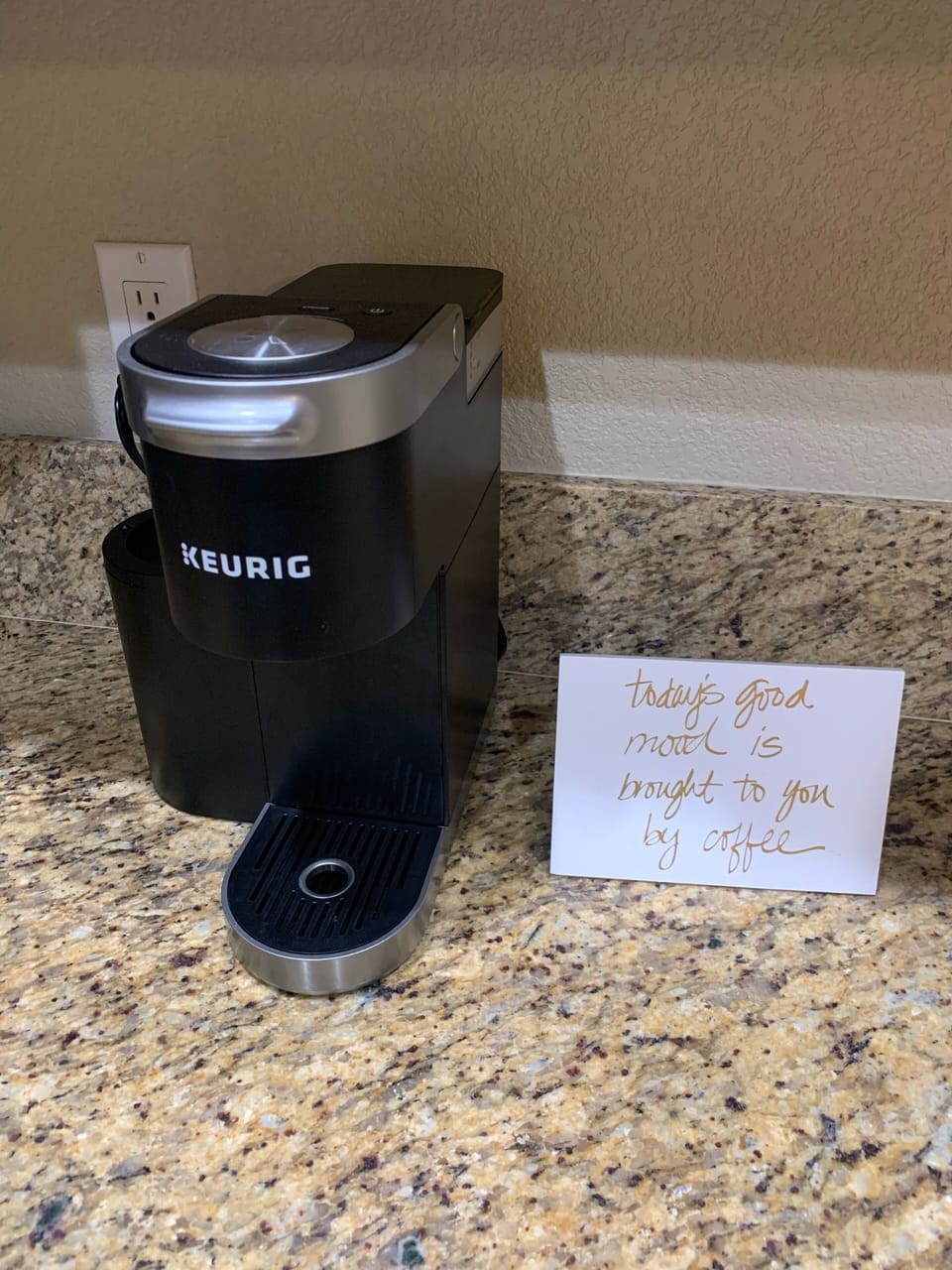 Keurig machine available in kitchen 