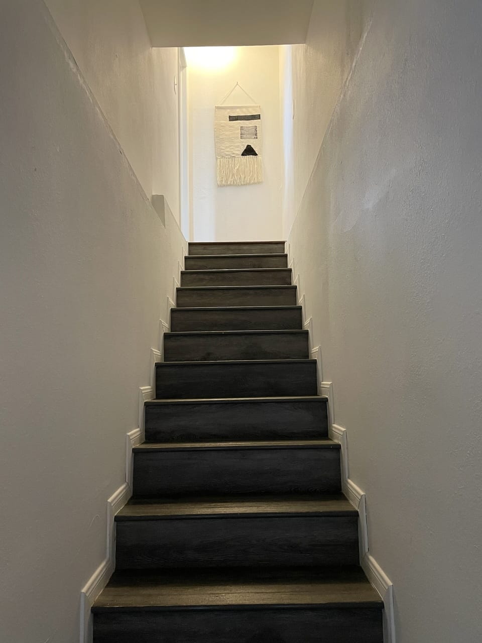 Staircase down to ground level sleeping area