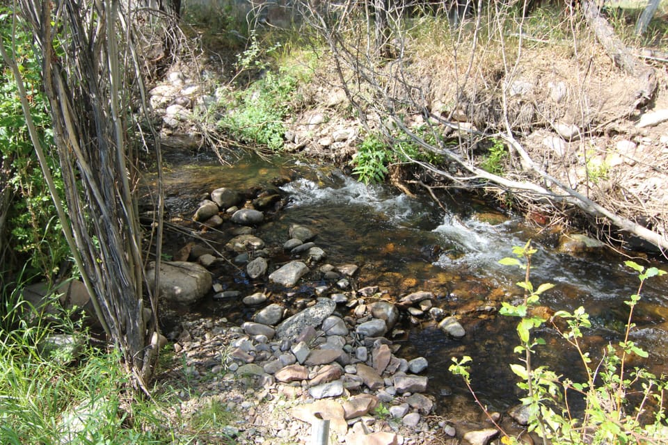 Garden Creek flows year-round just behind the property.